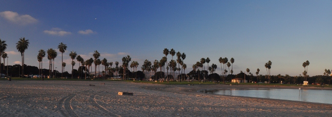 A walking path on Mission Bay's west side